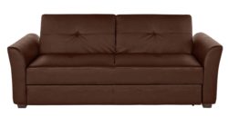 Lorenzo - 3 Seat Leather Effect - Sofa Bed with Storage - Brown